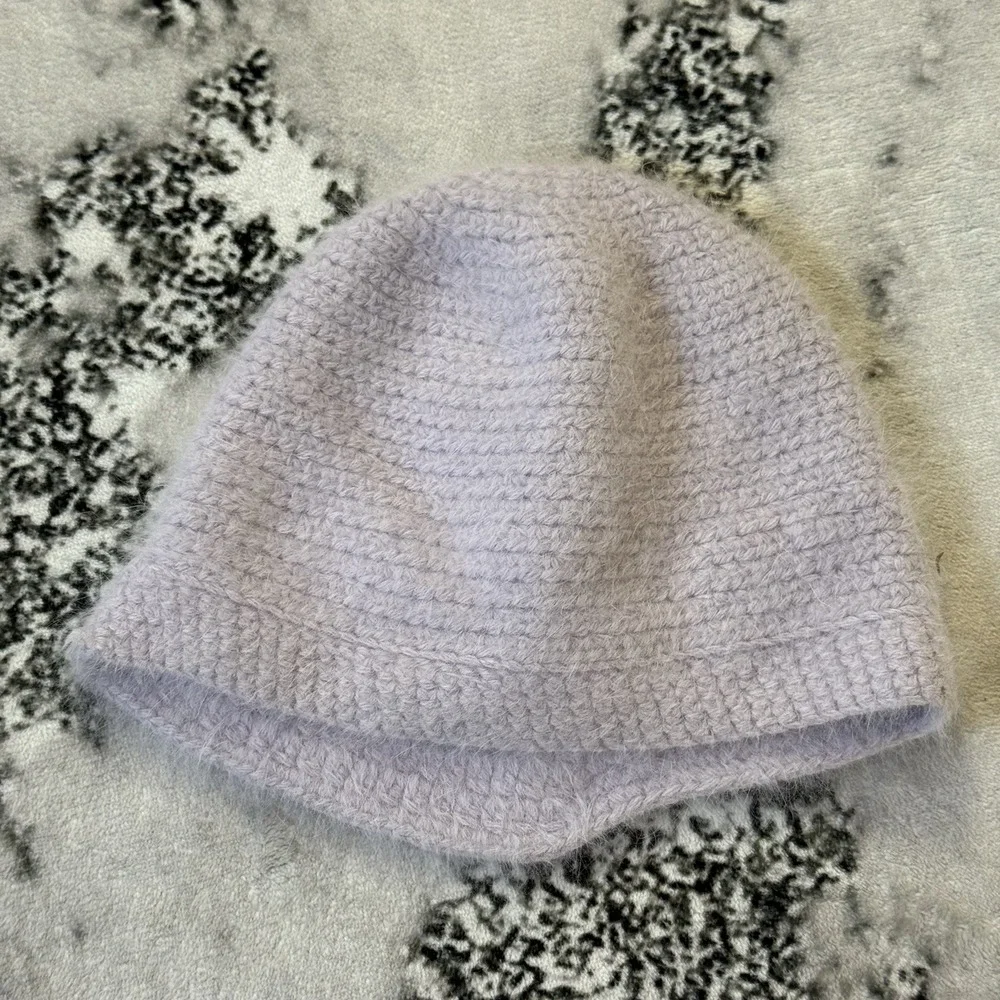 Club Monaco‎ Hat Womens One Size Light Purple Soft Rounded Crown Brim Crochet